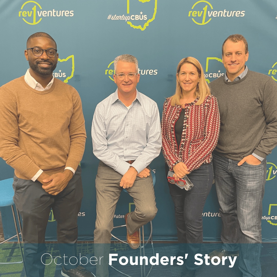 Tom Walker, second from left, with fellow participants at Rev1's October Founders' Story event