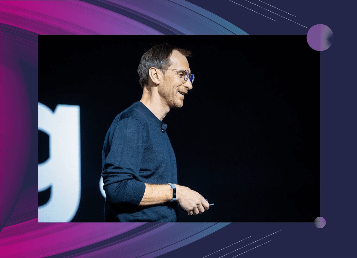 Tomas Gorny speaking onstage at NextCon 2019