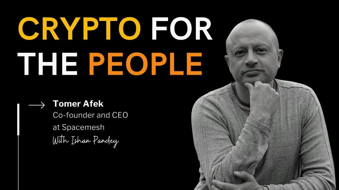 Tomer Afek pictured in the artwork for his July 2023 interview about Spacemesh