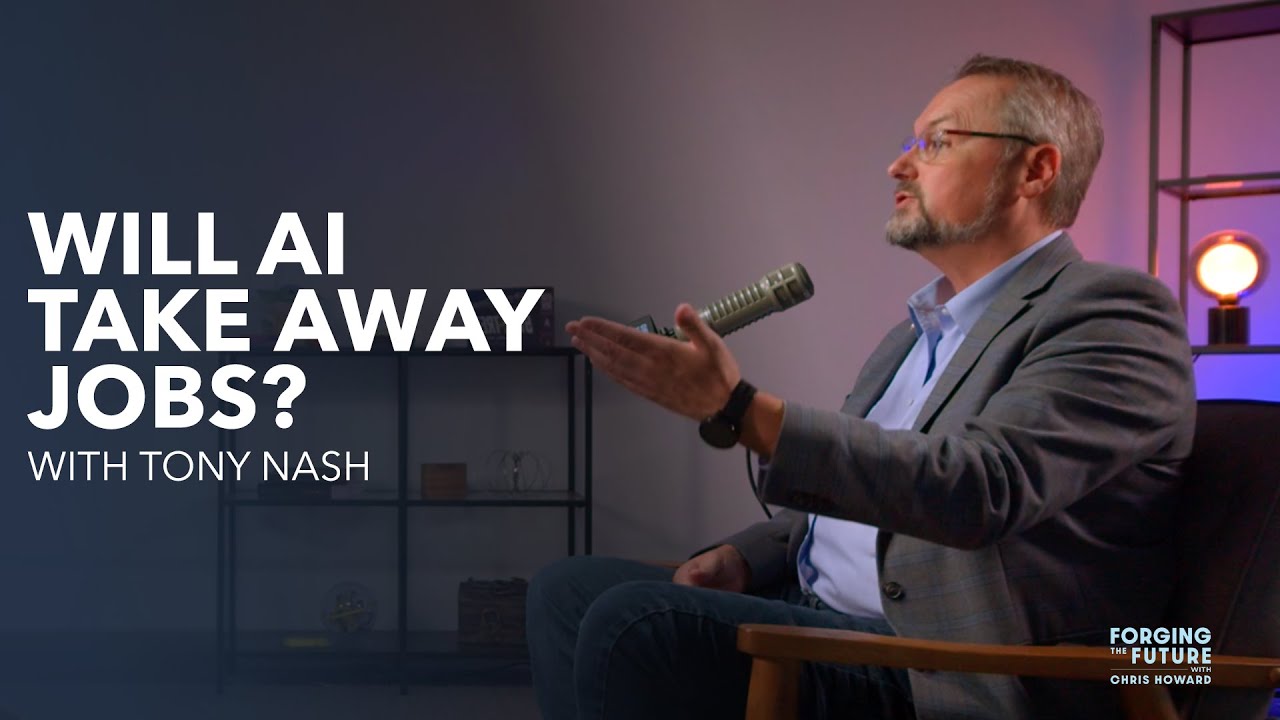 Tony Nash speaking in a studio during a conversation about artificial intelligence and work