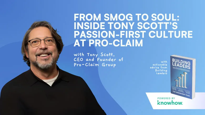 Promotional artwork featuring Tony Scott for the From Smog to Soul interview