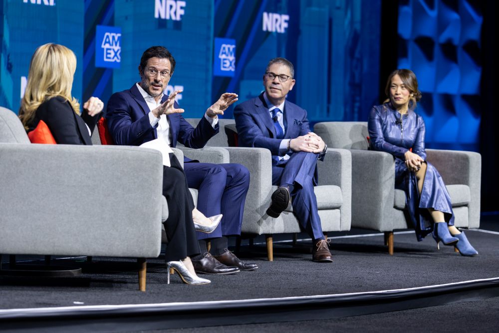 Courtney Reagan moderates a discussion with leaders of Macy’s, Bloomingdale’s and Bluemercury at NRF 2025