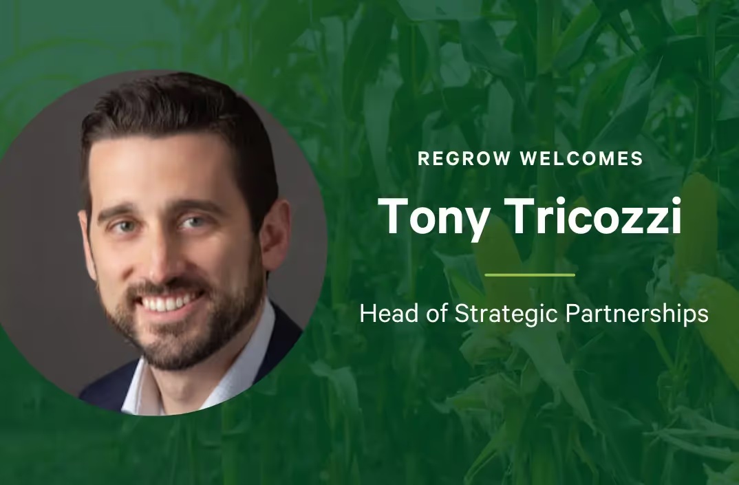 Regrow’s 2023 announcement welcoming Tony Tricozzi as Head of Strategic Partnerships