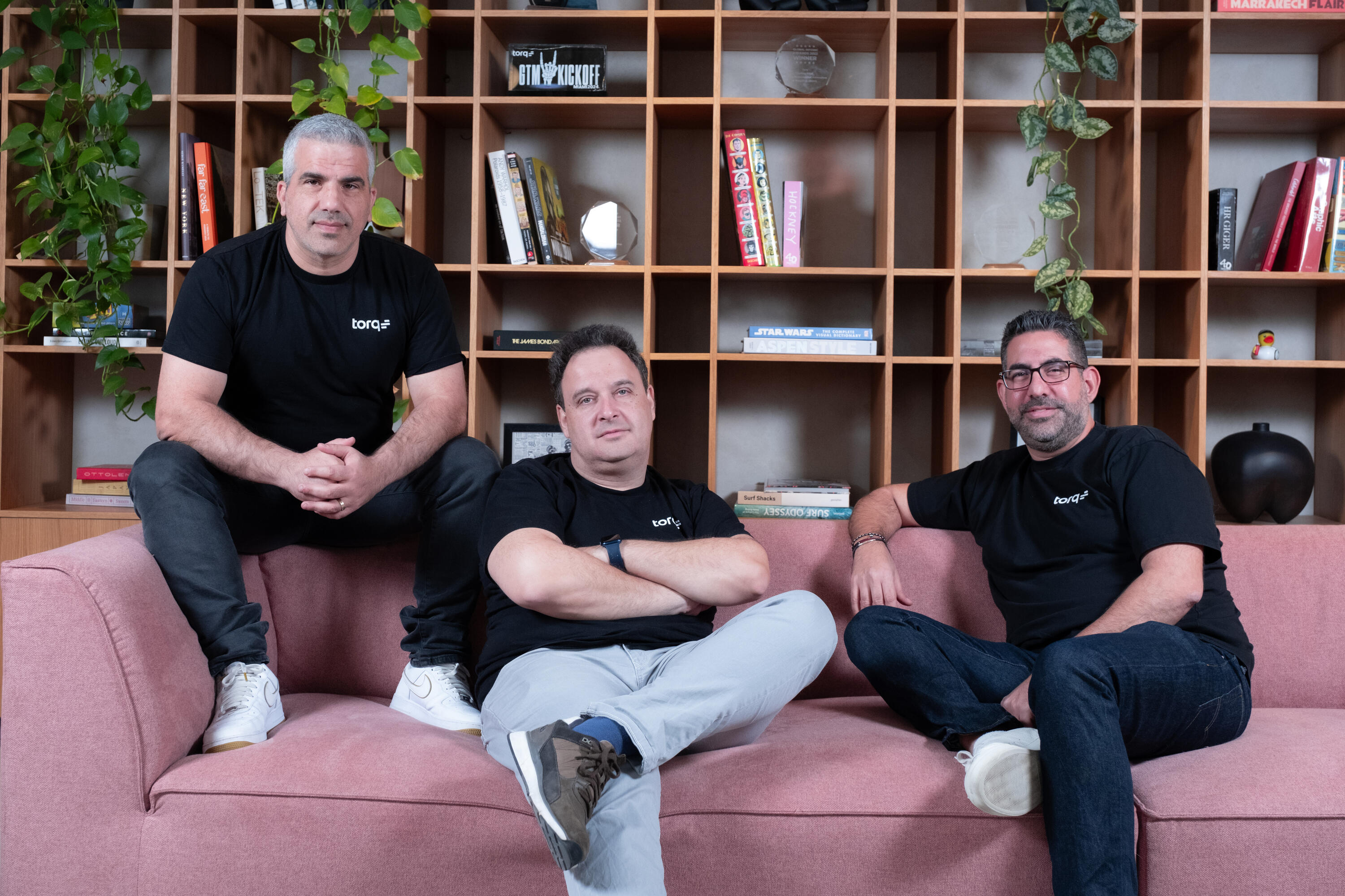 Torq co-founders Ofer Smadari, Leonid Belkind and Eldad Livni seated together in their office
