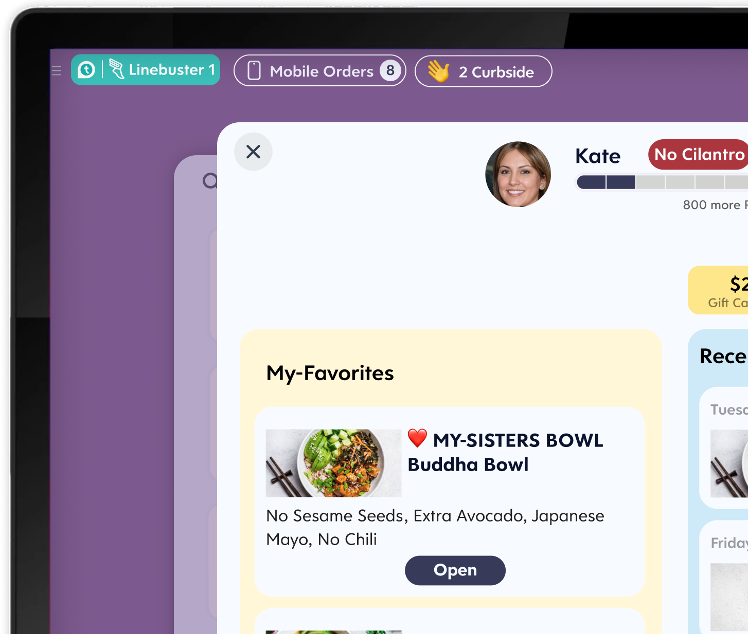 Touchpoint Restaurant Solutions point-of-sale interface