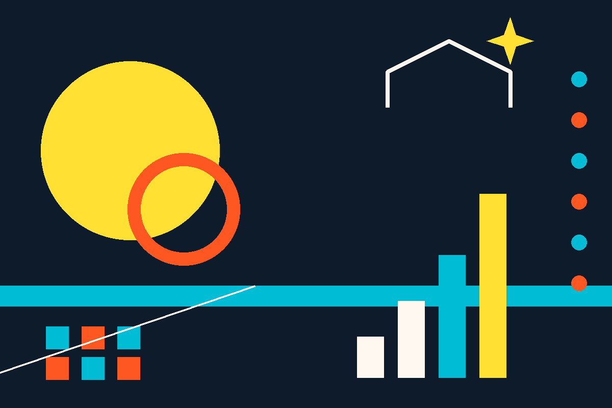 Swiss-style geometric graphic representing Town Hall Ventures' growth and community focus