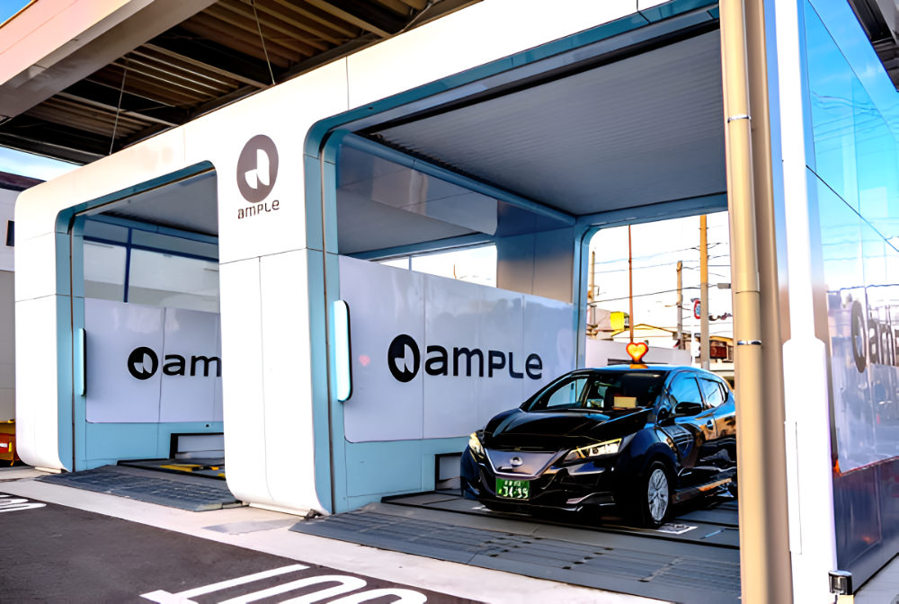 An Ample electric vehicle battery-swapping station