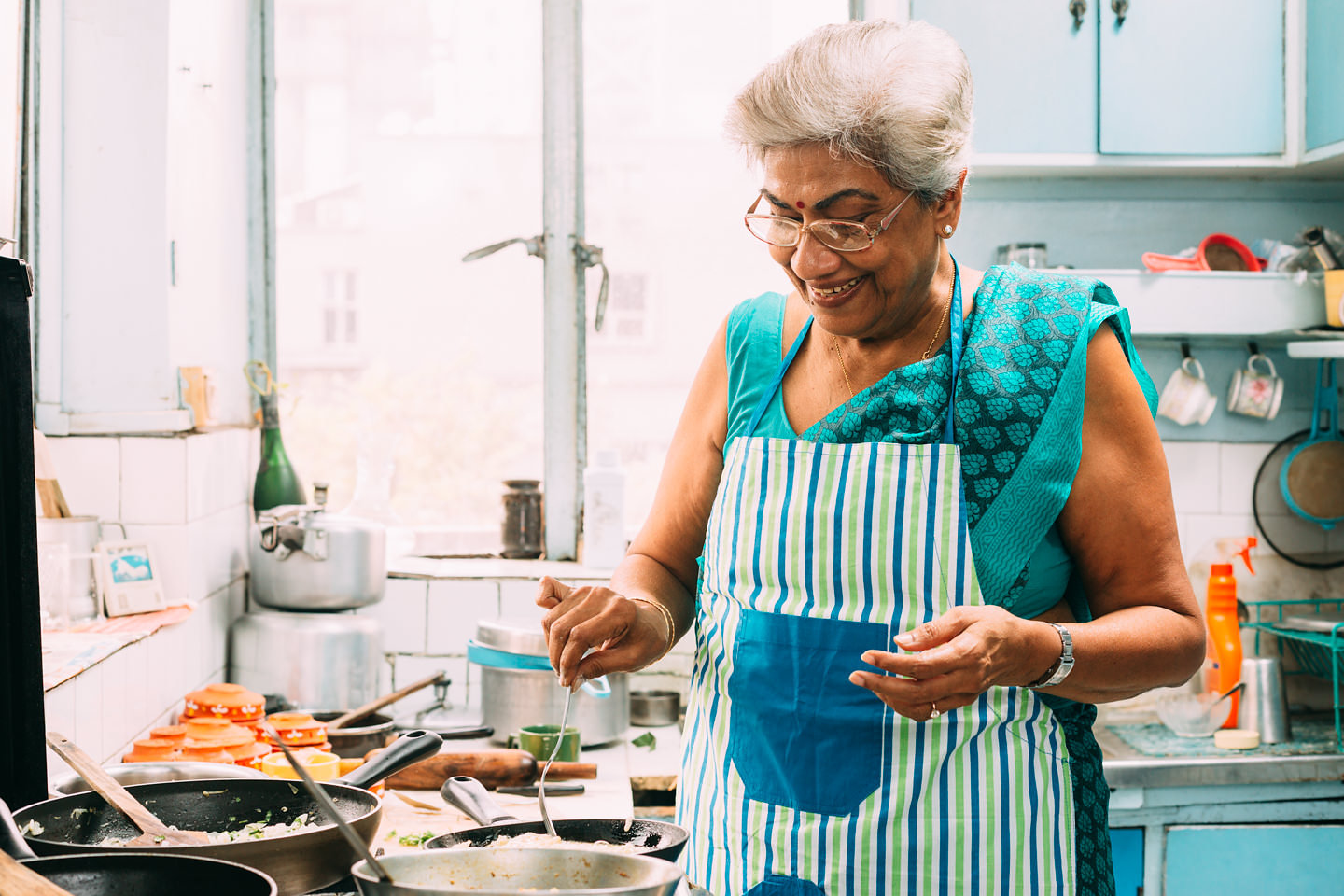 A home-cooked spread from a Traveling Spoon host