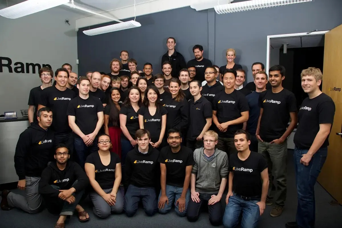 The early LiveRamp team gathered in its San Francisco office around 2014