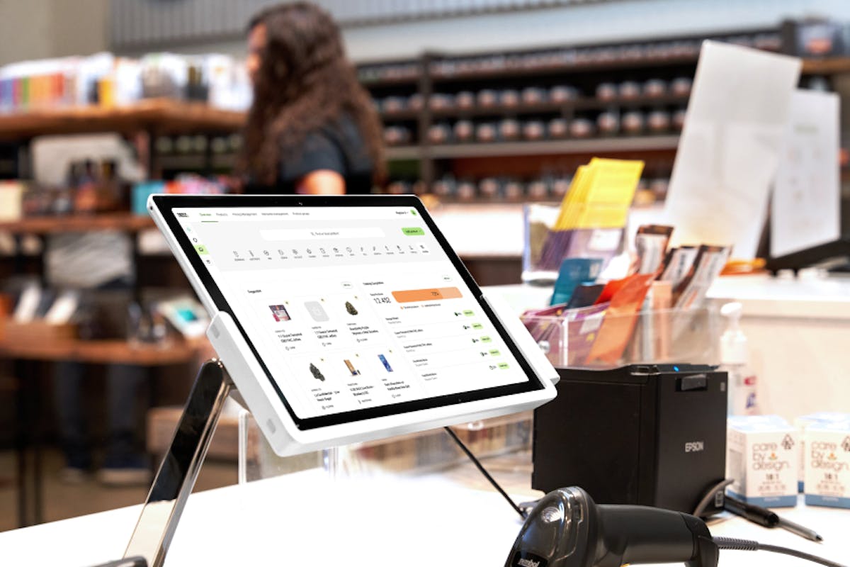 A cannabis dispensary retail floor running on the Treez platform