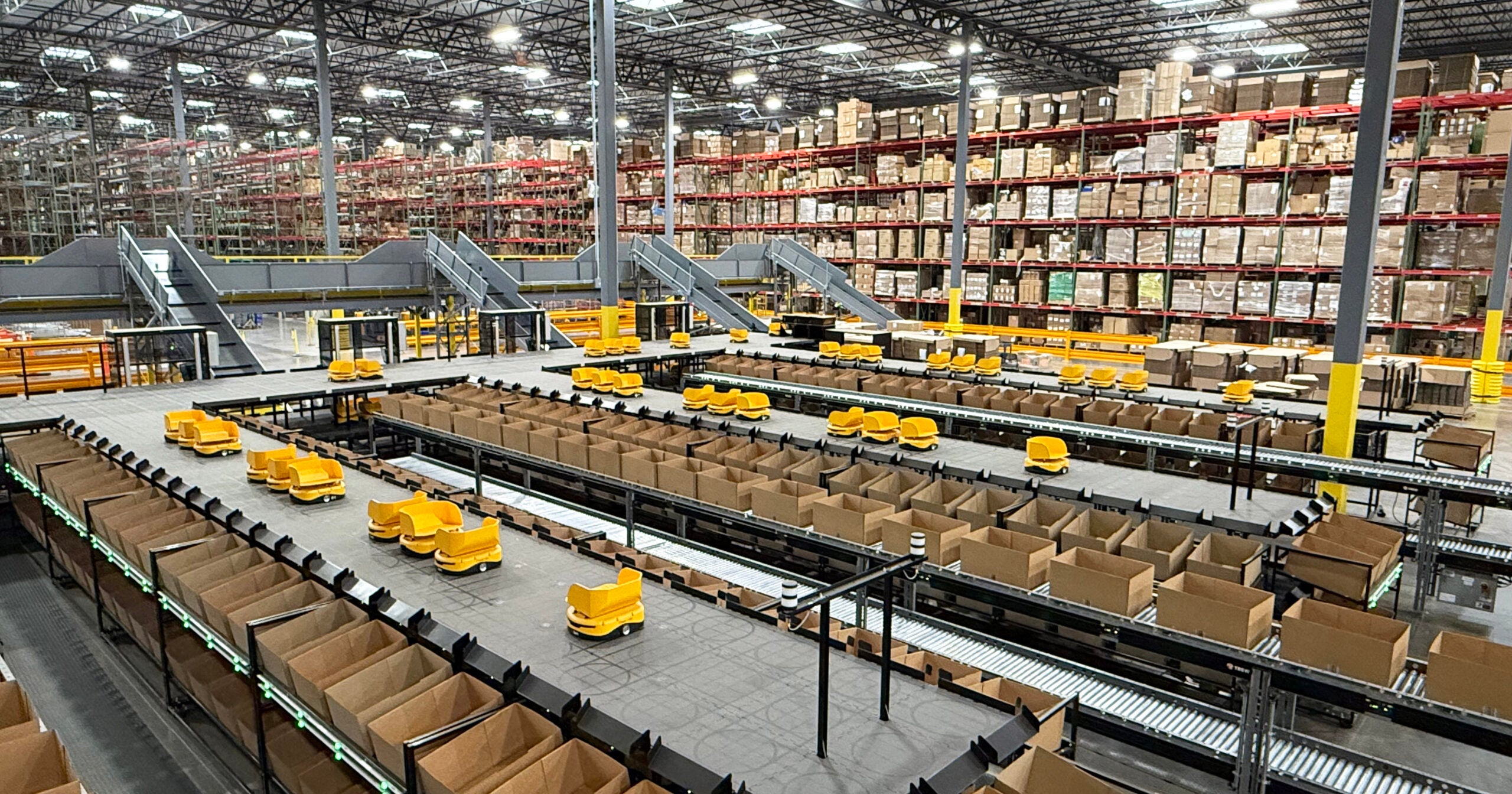Aerial view of Medline’s Pick Pack Pro fulfillment installation