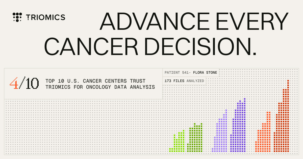 Triomics brand banner: Advance every cancer decision