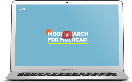ModelSearch for Multi-CAD product illustration on a laptop screen