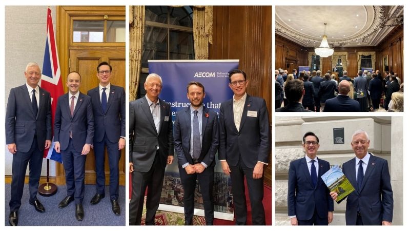 Collage showing Troy Rudd with guests and colleagues at the Rebuilding Britain launch in London