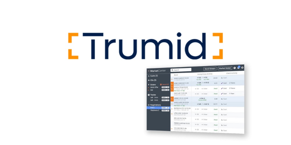 Historical Trumid Market Center trading interface shown in 2021 financing coverage