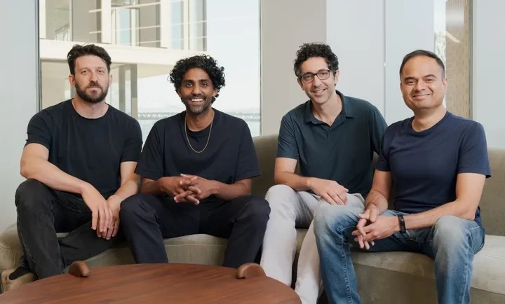 Baseten co-founders Philip Howes, Tuhin Srivastava, Amir Haghighat, and Pankaj Gupta seated together