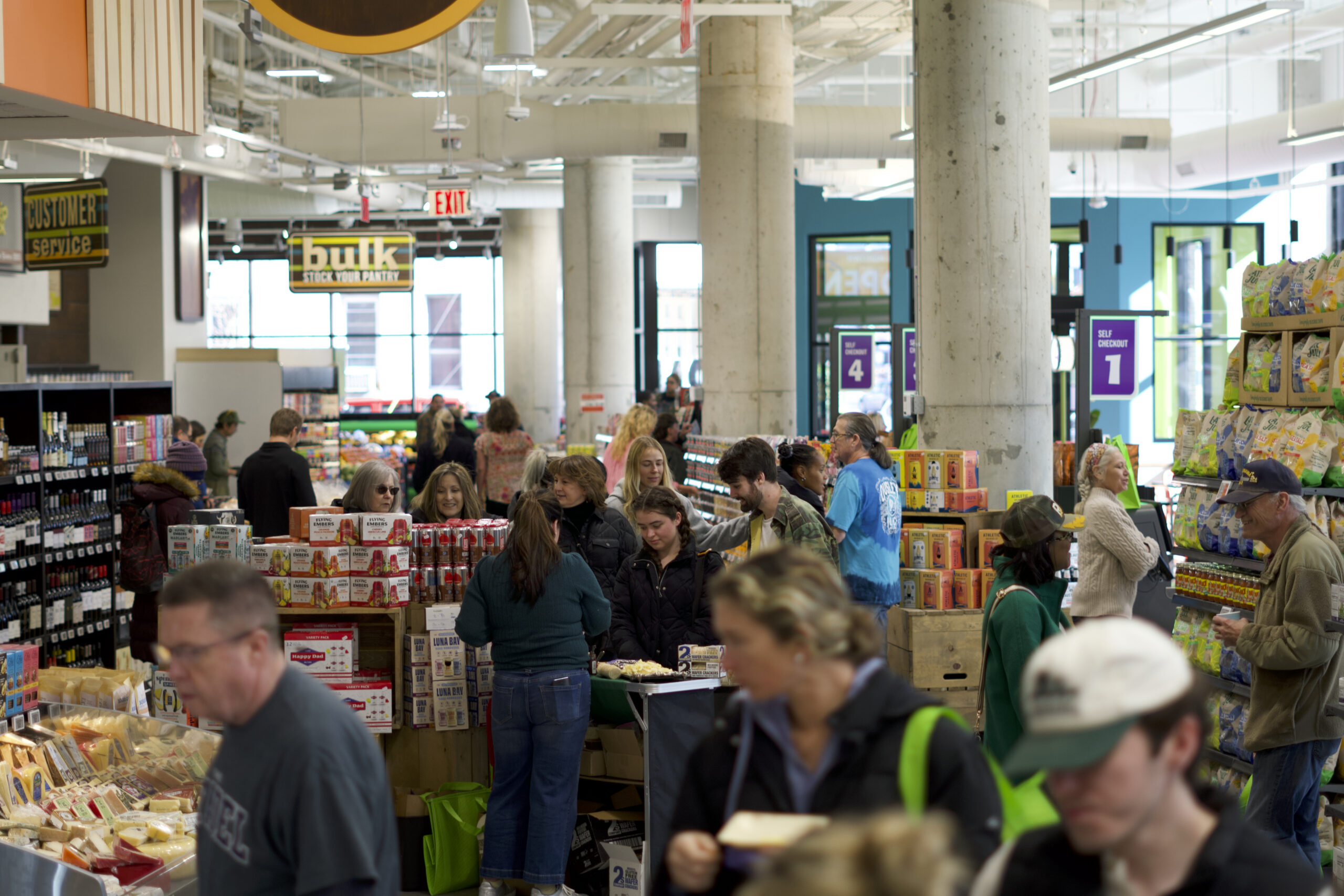 Customers sampling products in the store