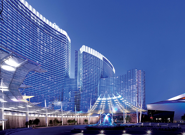 Aria towers at the CityCenter development in Las Vegas