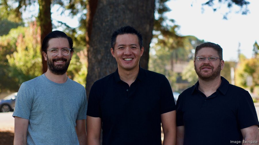 Twingate co-founders Alex Marshall, Tony Huie and Lior Rozner standing together outdoors
