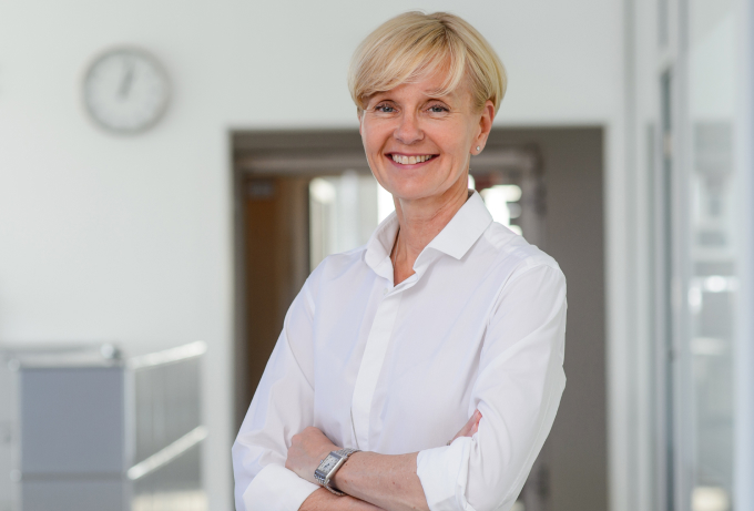 Nicola Wolfram, tyntec CEO, in an office