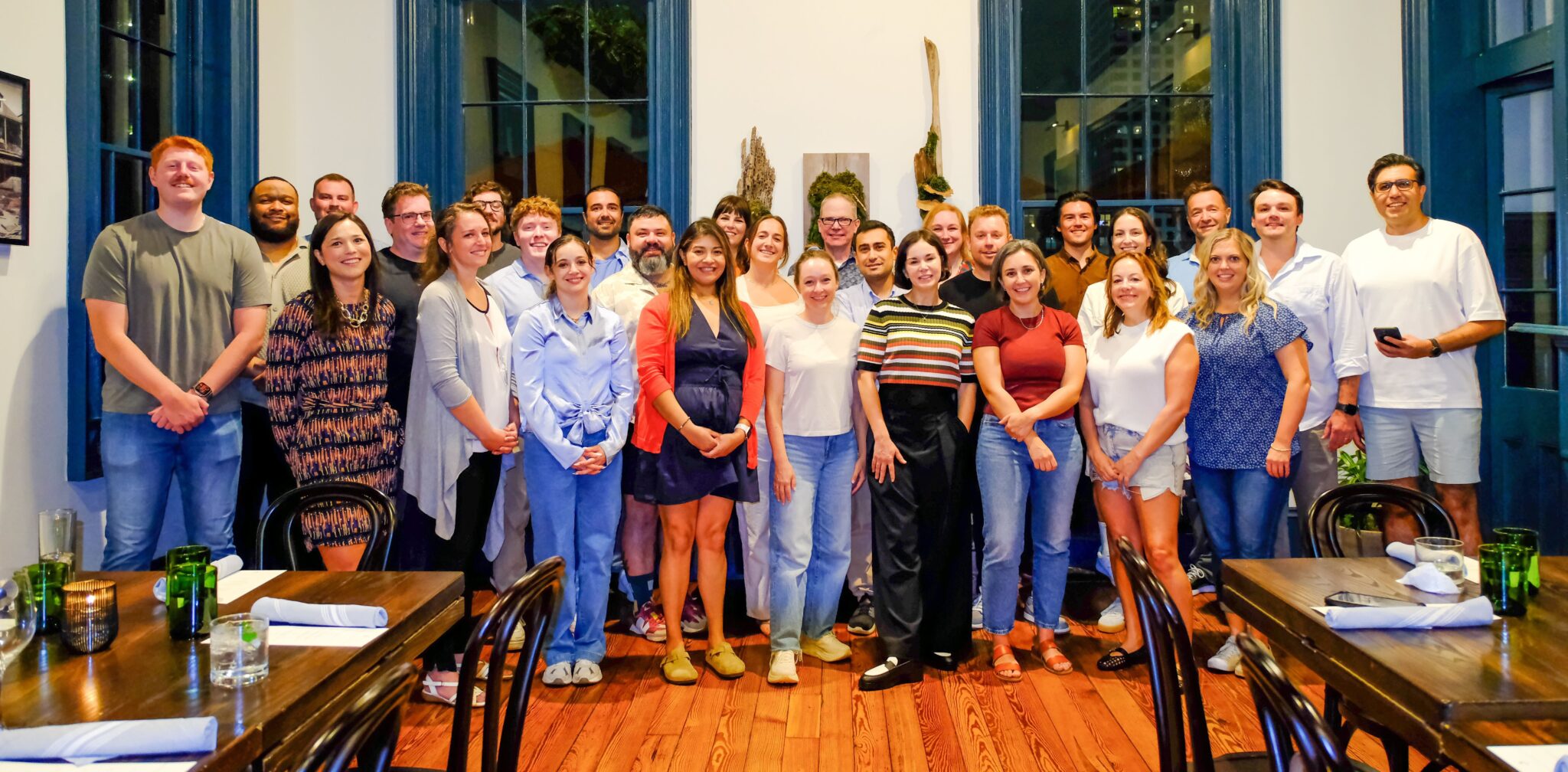 The uConnect team gathered during an in-person company event