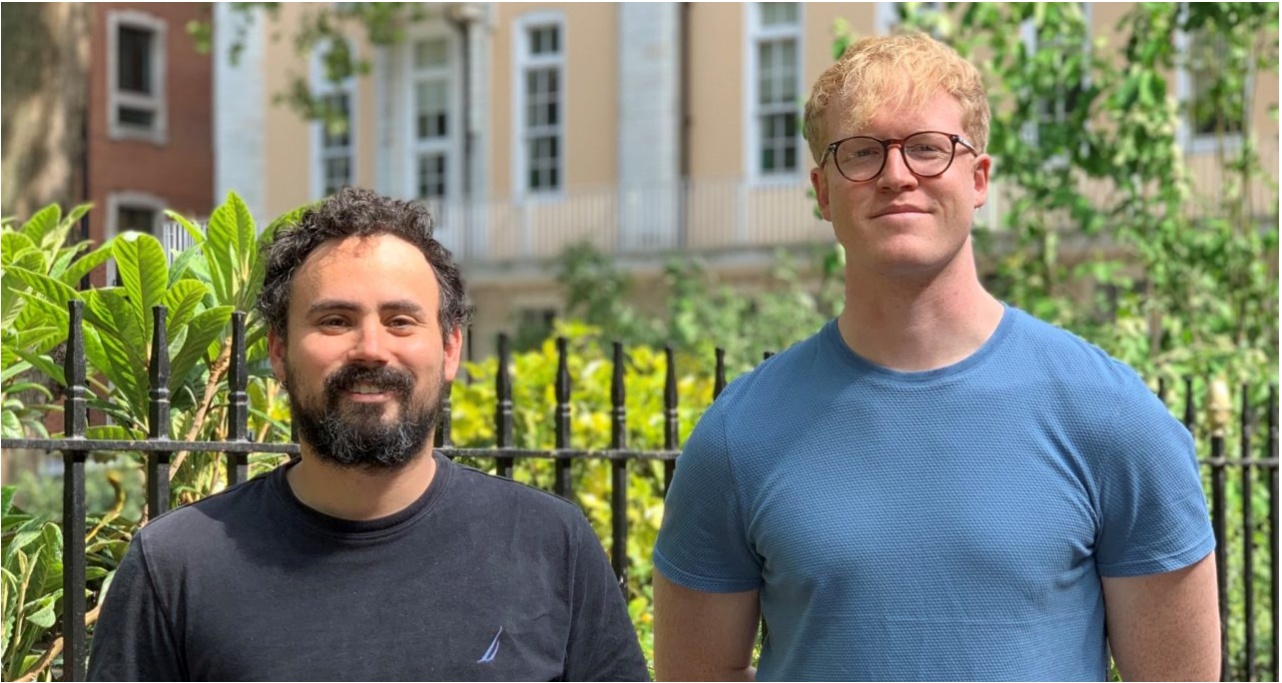 Eric Landau, left, and Ulrik Stig Hansen, right, standing together outdoors