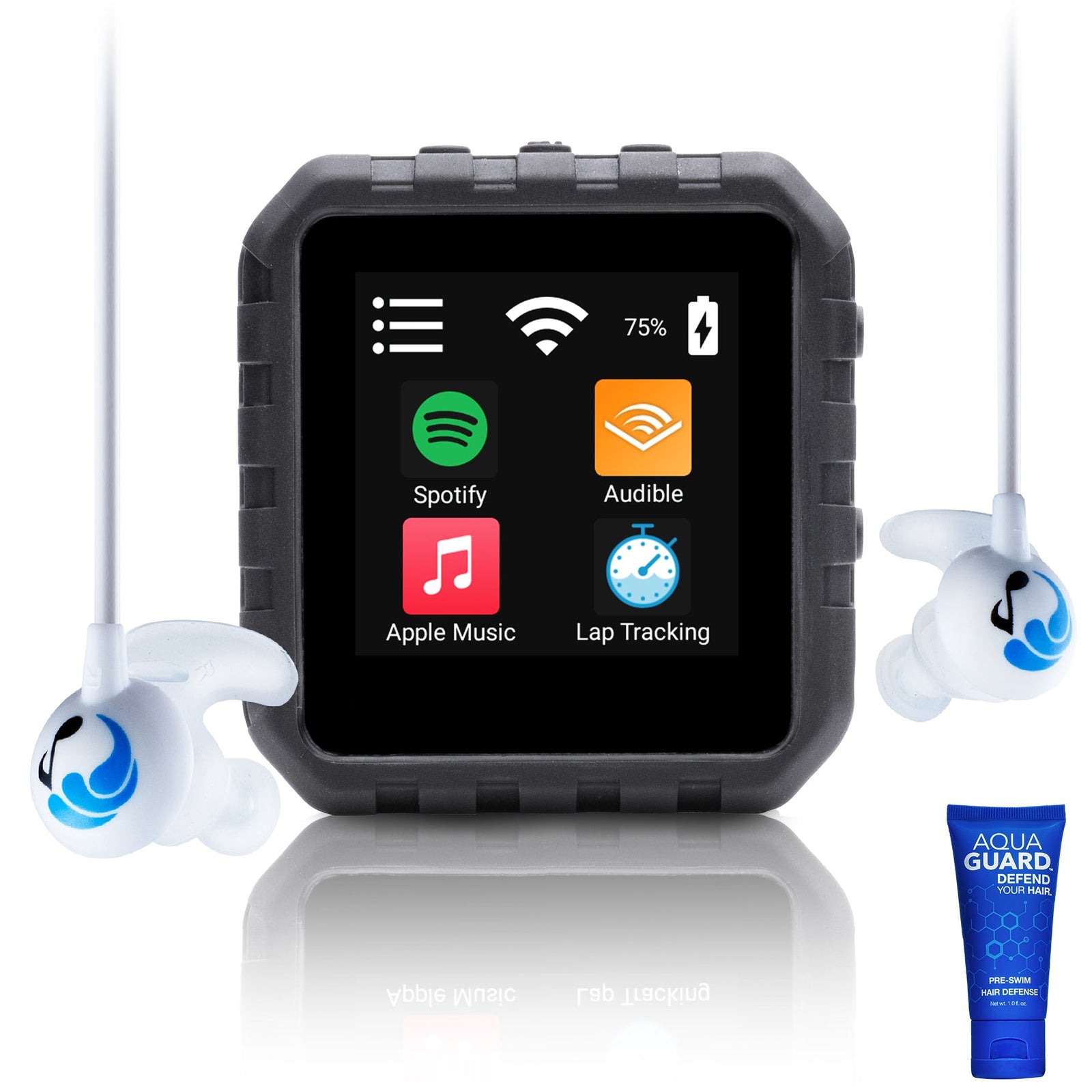 Underwater Audio Delphin waterproof player and Swimbuds bundle