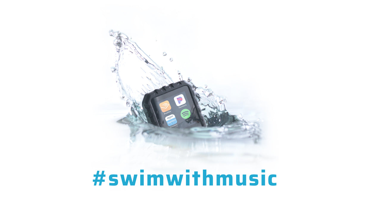 Swimmer using Underwater Audio gear in open water
