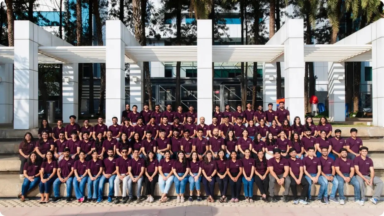 Uniqode team gathered outdoors for a group photograph