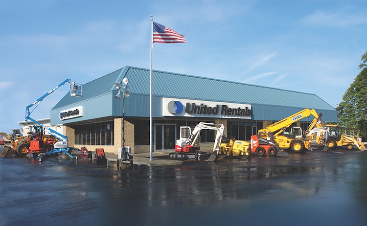 United Rentals branch with rental equipment outside
