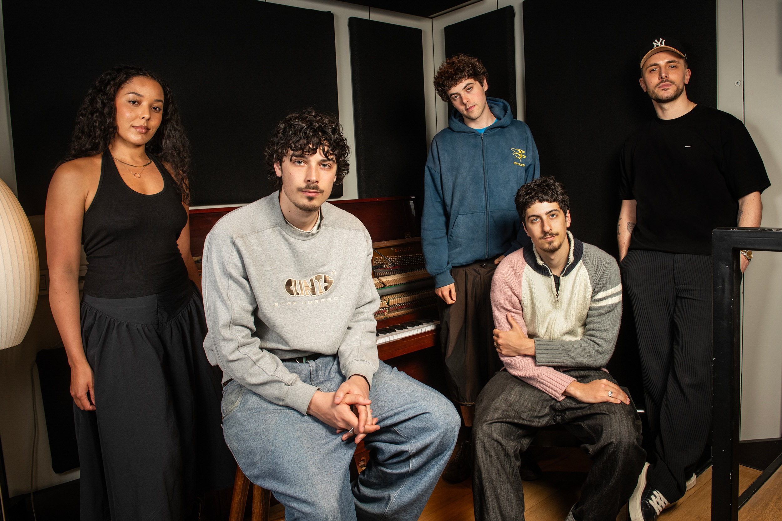 Grace Carter, the three members of Kid Apollo and UnitedMasters UK lead Alessandro Moz Moro