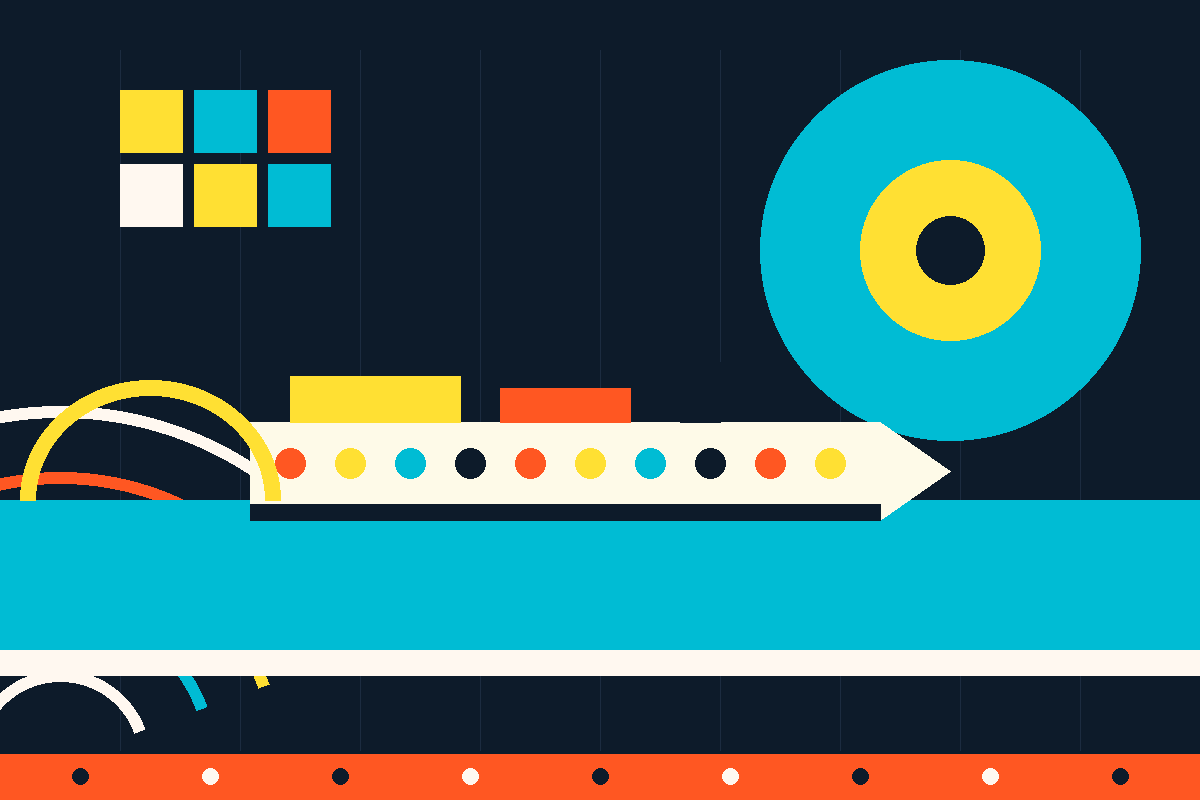 Swiss-style illustration of a Uniworld river ship on a European river