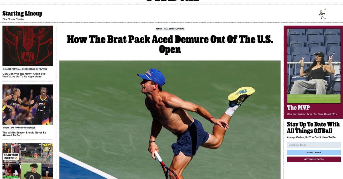 The OffBall sports culture website showing a collage of sports stories