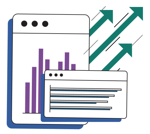 Upped Events analytics dashboards illustration