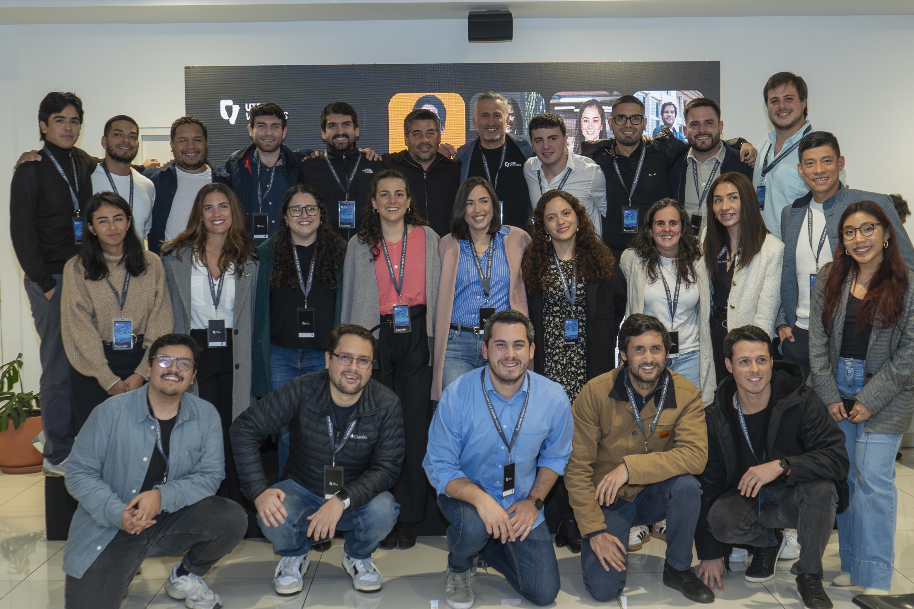 A group of founders and participants posing together at UTEC Ventures’ 2024 Demo Day