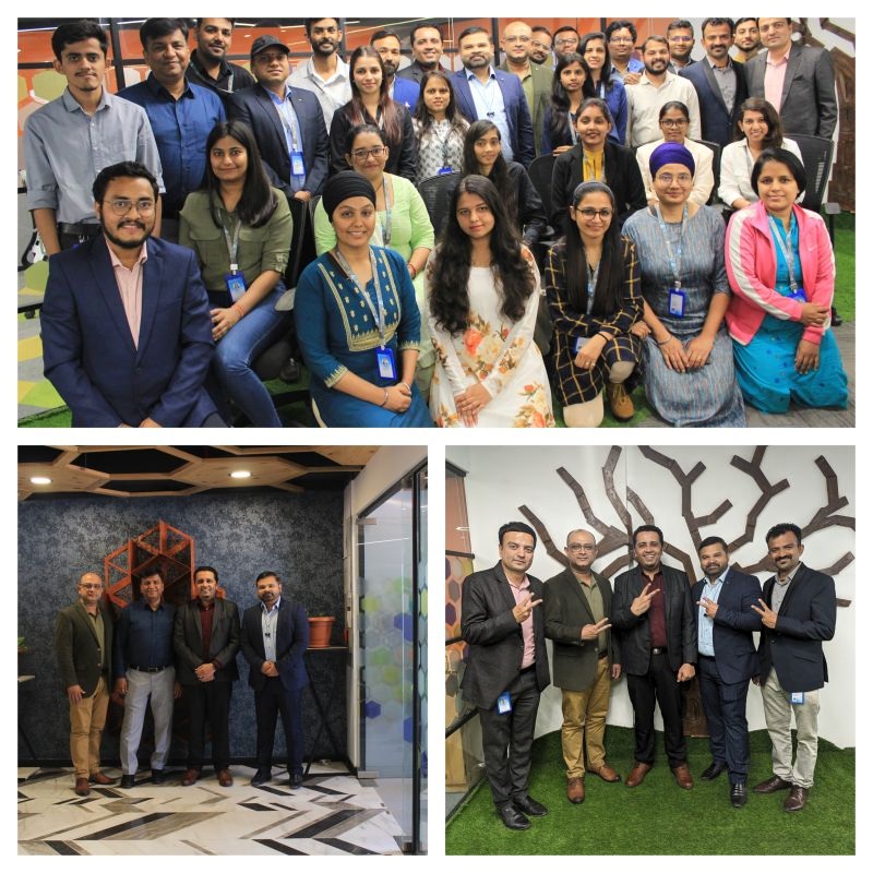 V2Solutions colleagues pictured together during a Vadodara office visit in January 2024