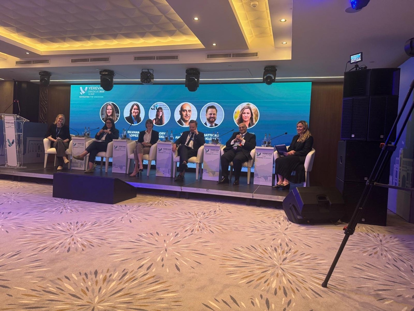 The artificial intelligence panel at Yerevan Dialogue 2025, with Vahe Andonians among the speakers