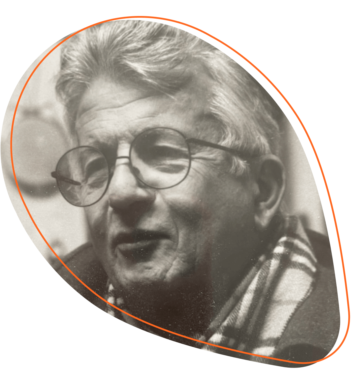 An archival black-and-white photograph of Giovanni Colella's father, Emilio