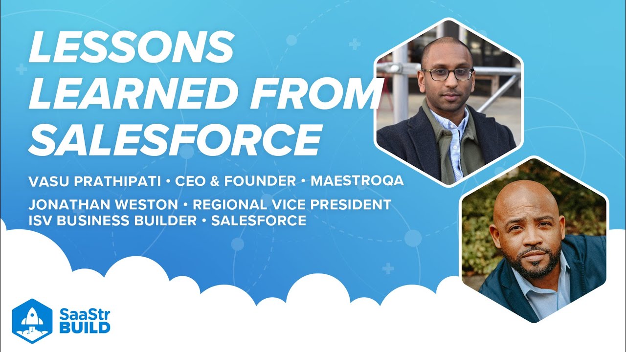 SaaStr Build interview artwork featuring Vasu Prathipati and Jonathan Weston