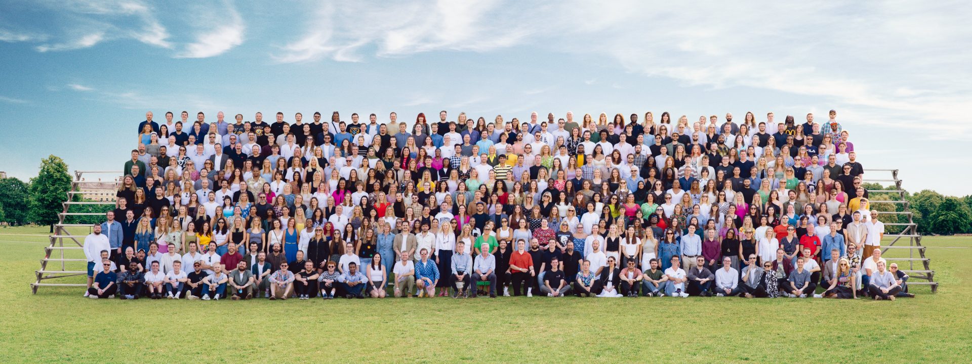 A large group of VCCP employees gathered for a company photograph