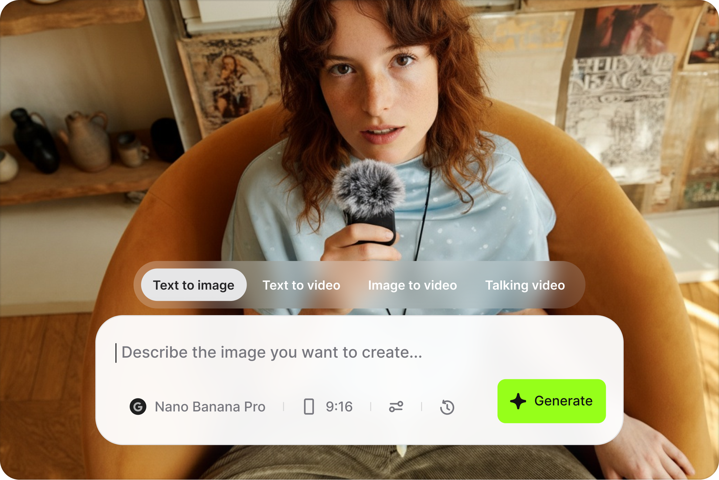 VEED interface demonstrating idea-to-video generation