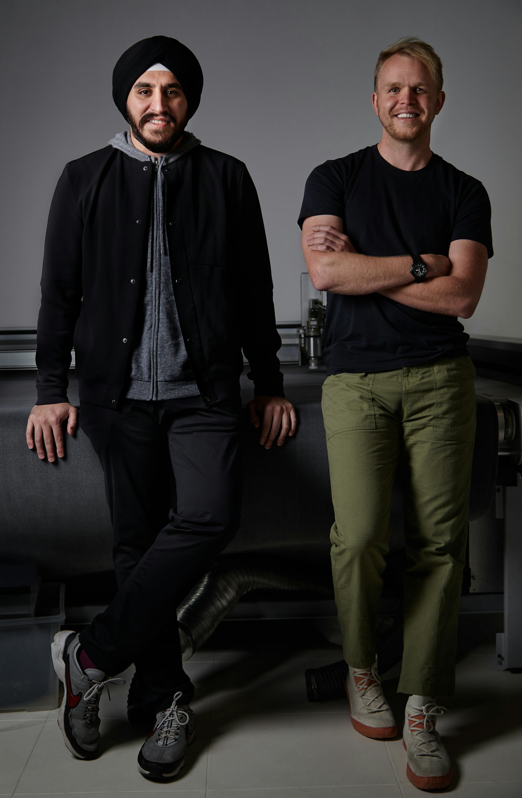 Opal cofounders Veeraj Chugh, left, and Stefan Sohlstrom, right, standing together in a workspace