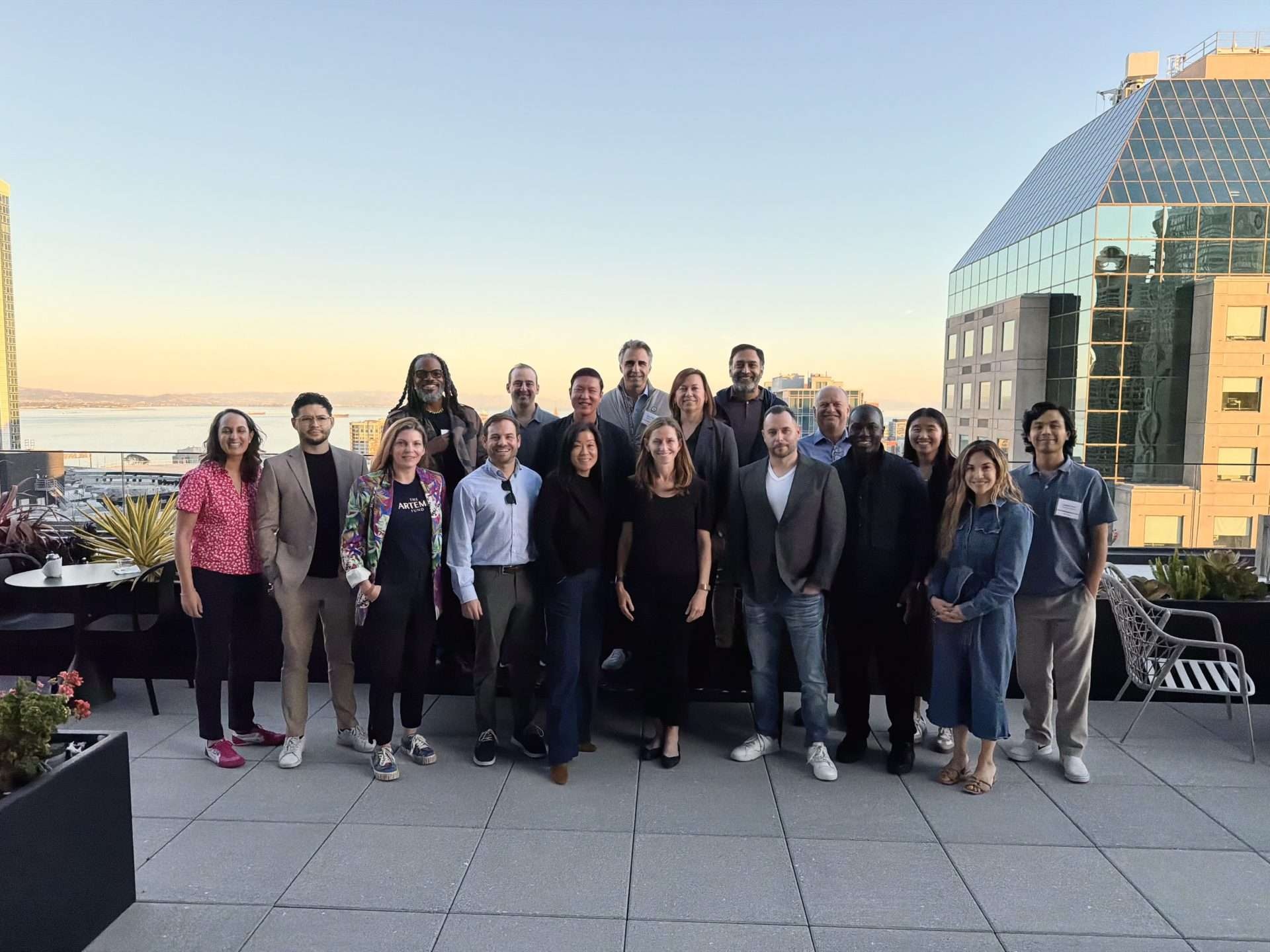 Venture Forward GP Masterclass cohort gathered on a terrace in San Francisco