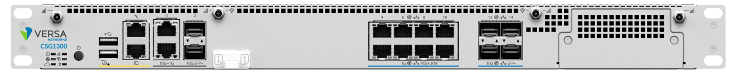 Front panel of a Versa CSG1300 network appliance