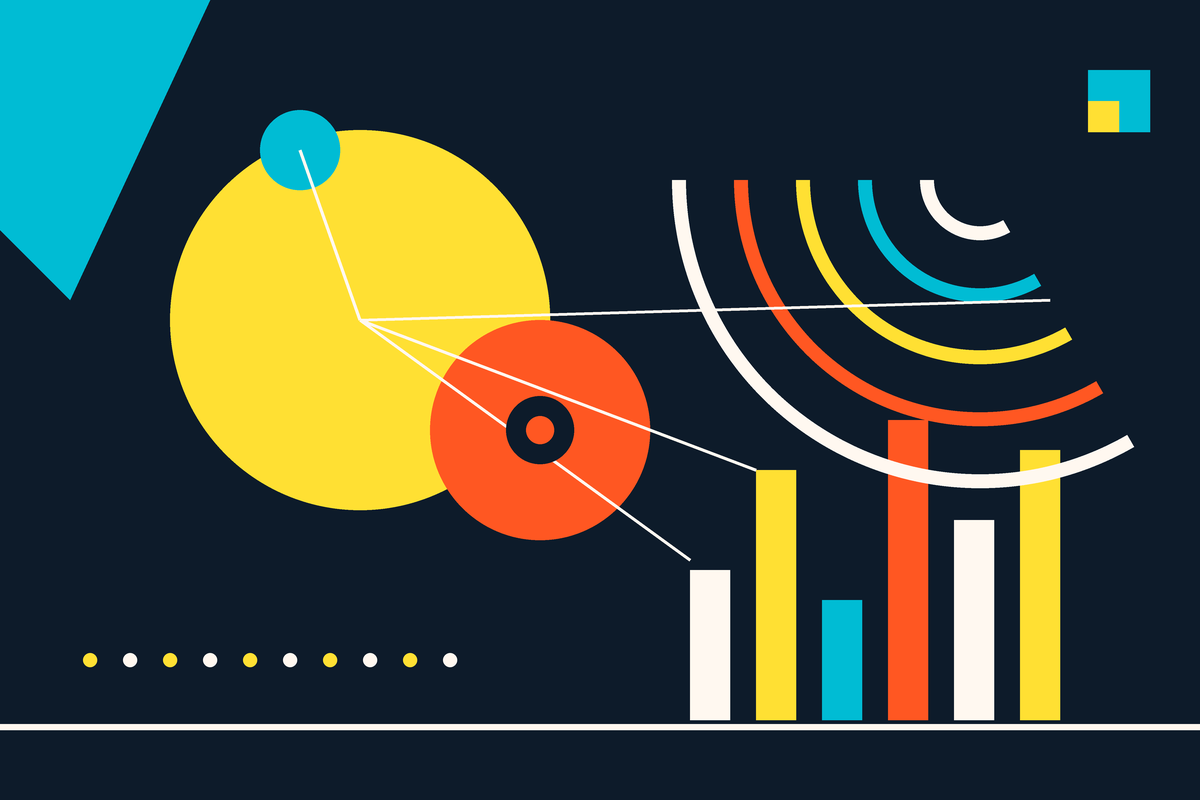 Swiss-style graphic abstraction of the utility grid feeding a central customer hub