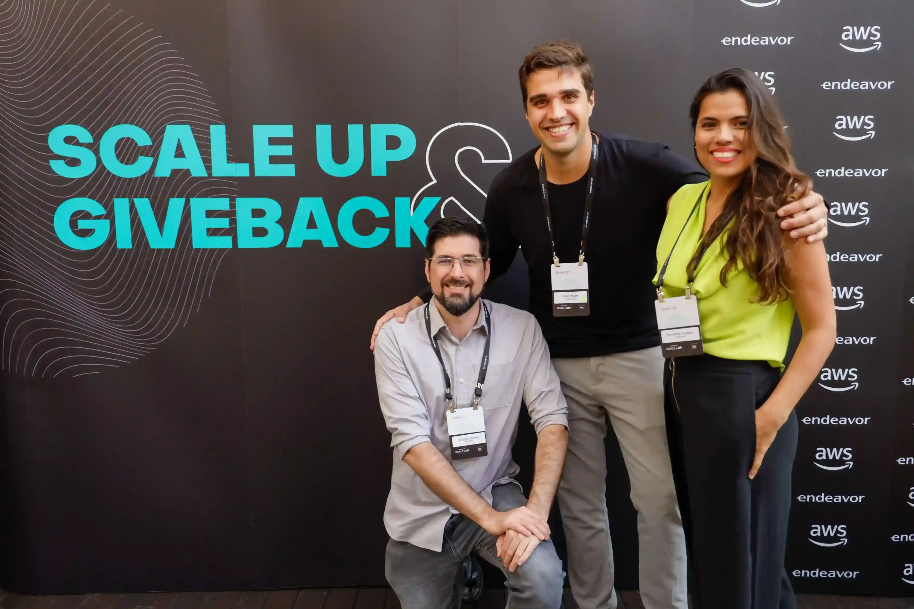 Douglas Ianitsky, Victor Maes and Fernanda Clarkson together at an Endeavor Scale-Up event