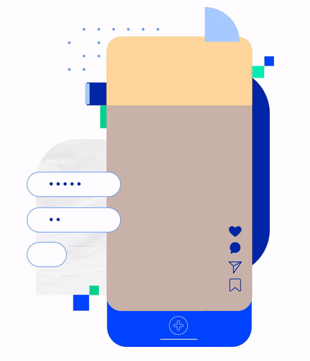 VidMob abstract illustration of comments and reactions beside a mobile ad