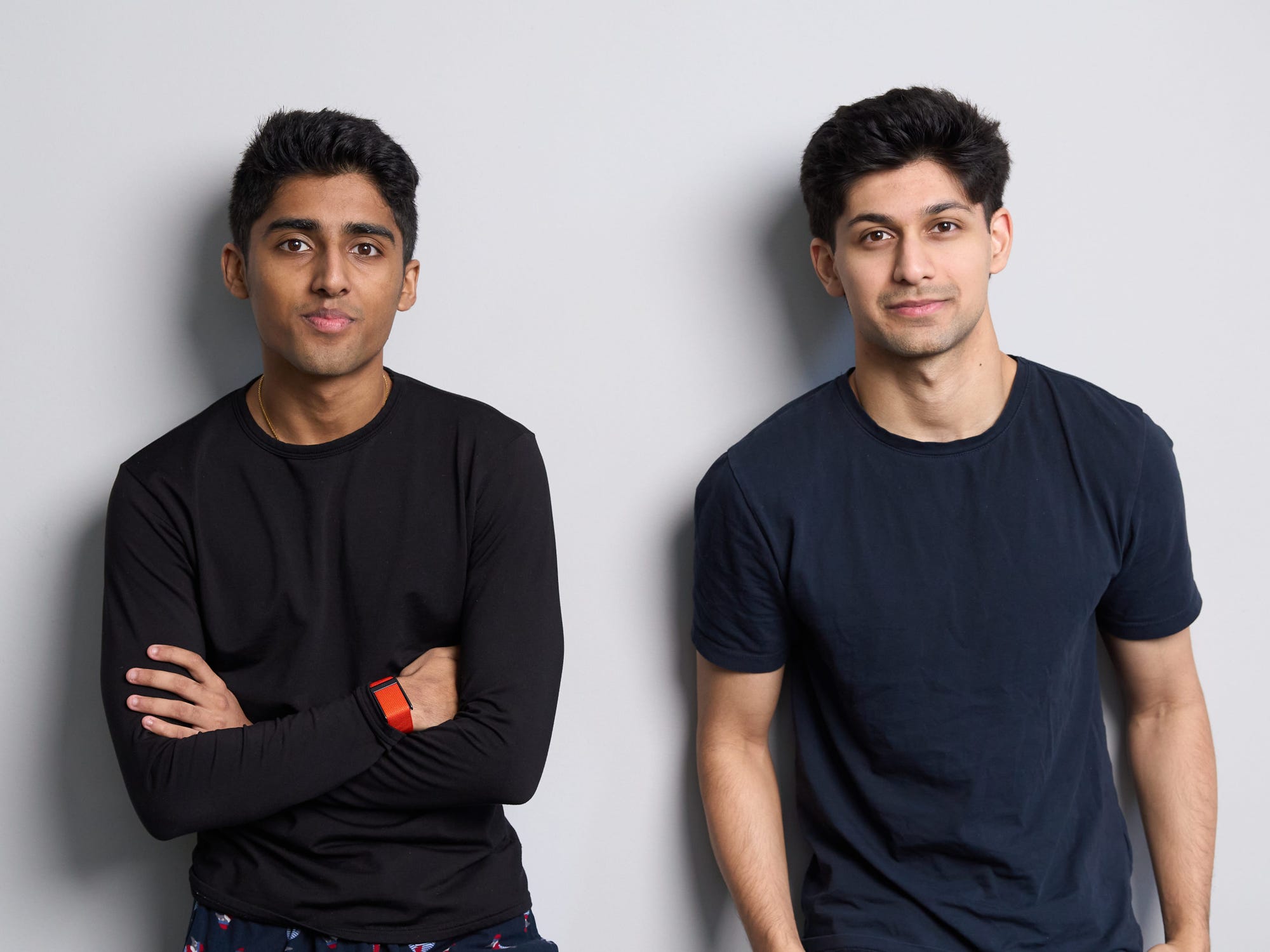Vihaar Nandigala, left, and Orange Slice cofounder Kishan Sripada standing together