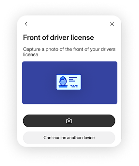 Vikar identity verification interface for capturing a driver's license