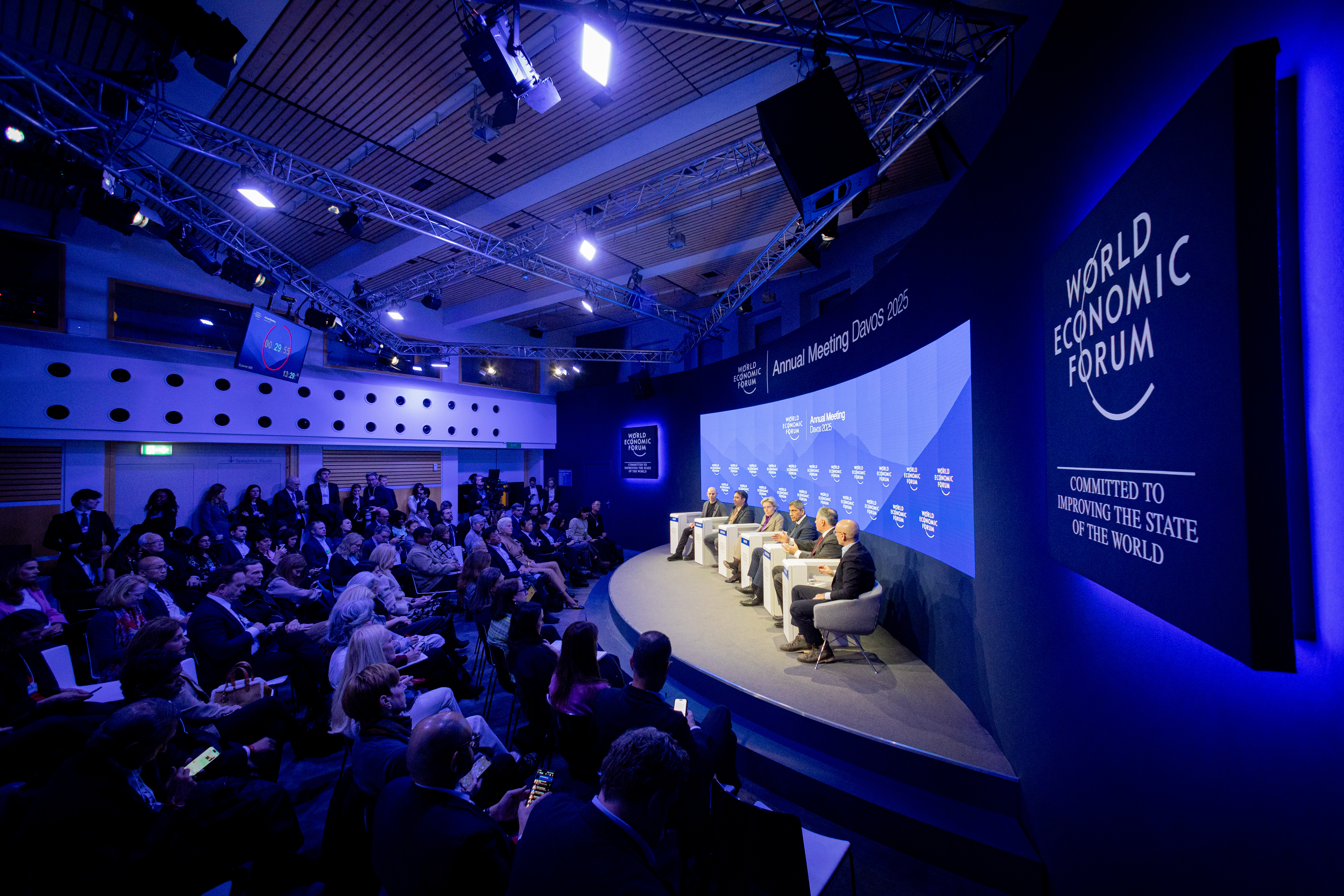 Panelists and audience at the Reskilling for the Intelligent Age session in Davos in January 2025